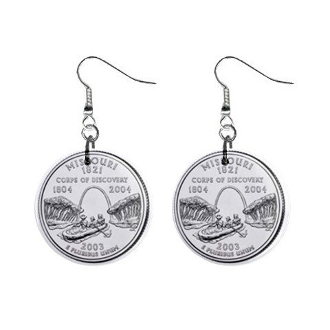 Missouri State Quarter Dangle Earrings Jewelry 1 inch Buttons 12302532
