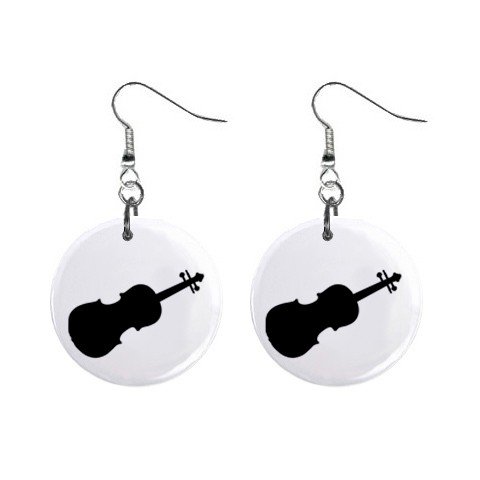 Violin Dangle Earrings Jewelry 1 inch Buttons 12305998
