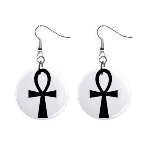 Ankh - Symbol of Life Dangle Earrings Jewelry 1 inch Buttons 12306004