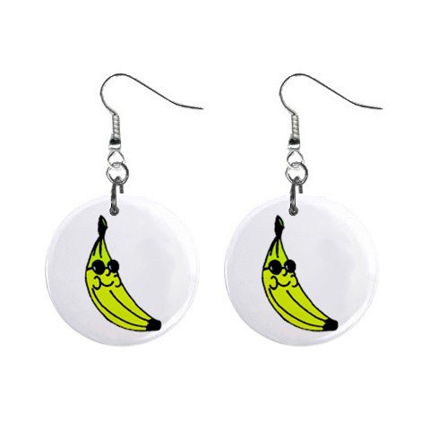 Cool Banana Dangle Earrings Jewelry 1 inch Buttons 12306005