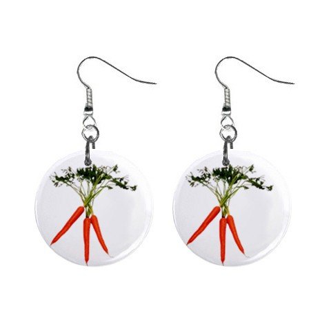 Bunch of Carrots Dangle Earrings Jewelry 1 inch Buttons 12306010
