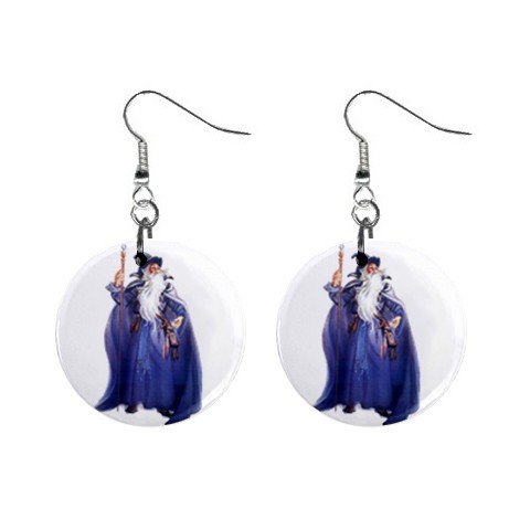 Wizard Mystic Dangle Earrings Jewelry 1 inch Buttons12334745