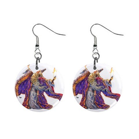 Wizard Mystic Dangle Earrings Jewelry 1 inch Buttons12334740