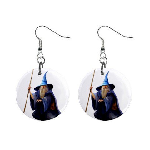 Wizard Mystic Dangle Earrings Jewelry 1 inch Buttons12334739