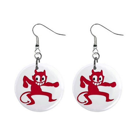 Little Imp Devil Dangle Earrings Jewelry 1 inch Buttons 12320053