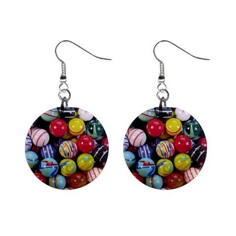 Marbles #4 Dangle Earrings Jewelry 1 inch Buttons 12320055