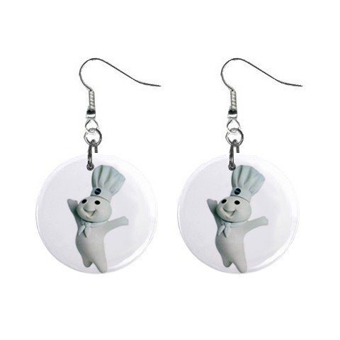 Pillsbury Doughboy #2 Dangle Earrings Jewelry 1 inch Buttons 12320082