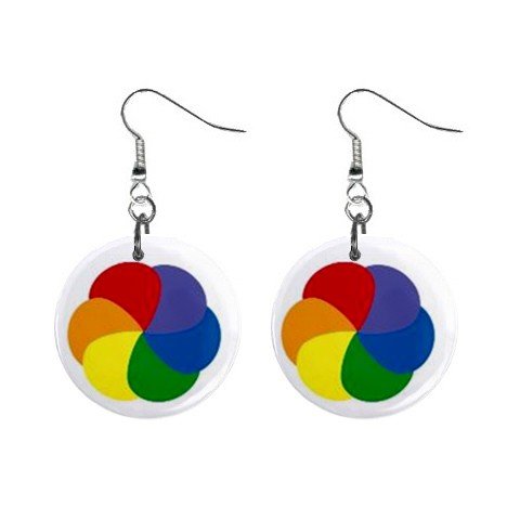 Rainbow of Colors - Gay Lesbian Pride - Dangle Earrings Jewelry 1 inch Buttons 12320083