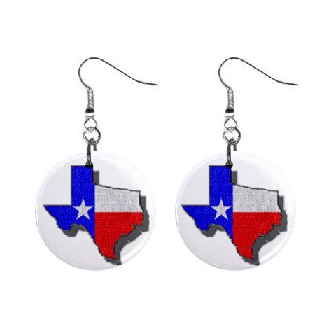 State of Texas Flag Map of Texas Dangle Earrings Jewelry 1 inch Buttons 12320085