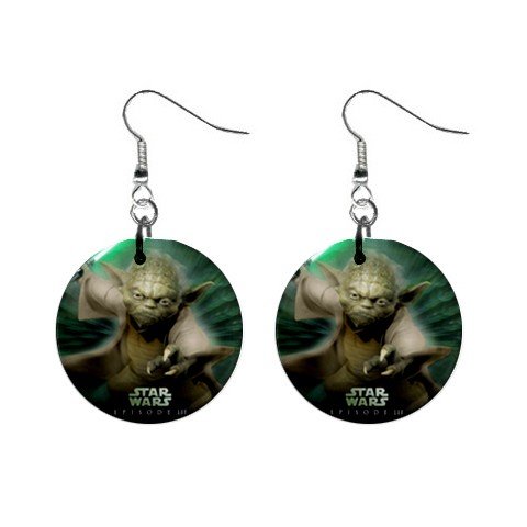 Star Wars Yoda Dangle Earrings Jewelry 1 inch Buttons 12320256