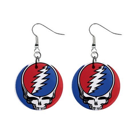 Grateful Dead Dangle Earrings Jewelry 1 inch Buttons 12040504