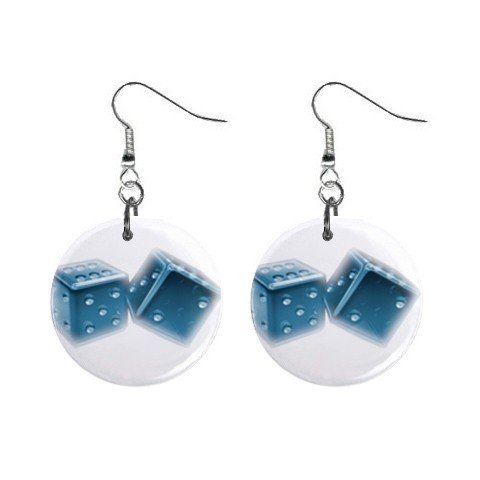 Rollin Dice Dangle Earrings Jewelry 1 inch Buttons 12116677