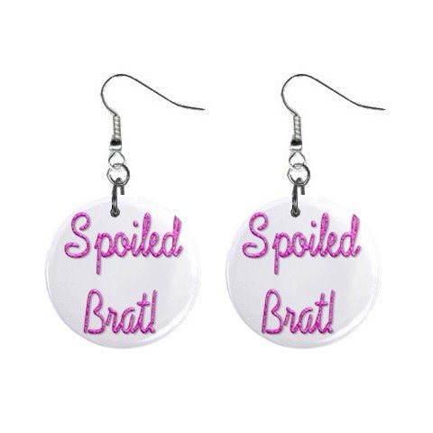 Spoiled Bratt Dangle Earrings Jewelry 1 inch Buttons 12116679
