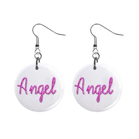 Angel Dangle Earrings Jewelry 1 inch Buttons 12116689