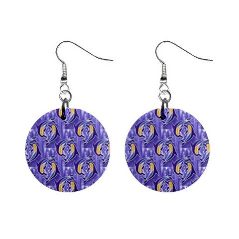 Dolphins #1 Dangle Earrings Jewelry 1 inch Buttons 12176317