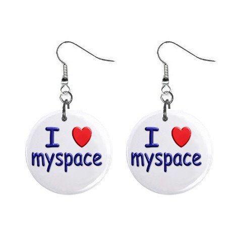 I love myspace Dangle Earrings Jewelry 1 inch Buttons 12310022