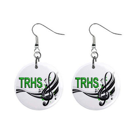 Thunderridge High School TRHS Musical Note Dangle Earrings Jewelry 1 inch Buttons 12310076