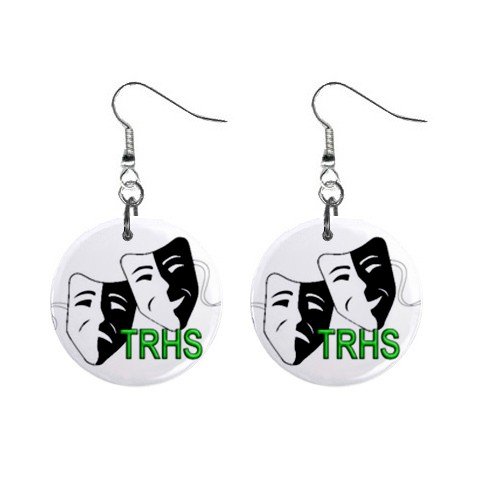 Thunderridge High School TRHS Theatre Theatrical Mask Dangle Earrings Jewelry Buttons 12310094