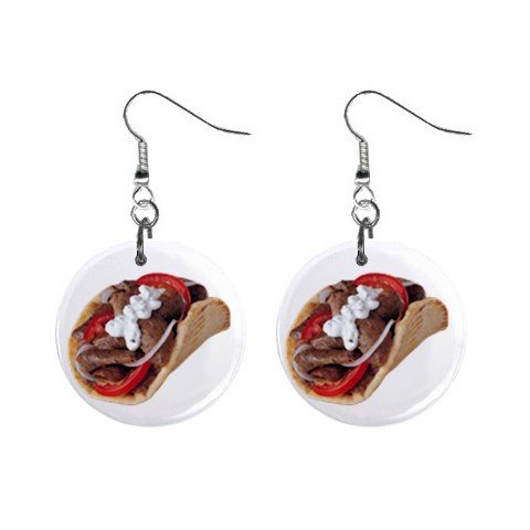 Gyros Dangle Earrings Jewelry 1 inch Button 12322867