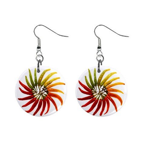 Hot Peppers Dangle Earrings Jewelry 1 inch Buttons 12322870