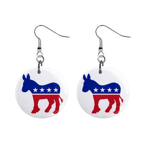 Democrat Donkey #1 Dangle Earrings Jewelry 1 inch Buttons 12323130