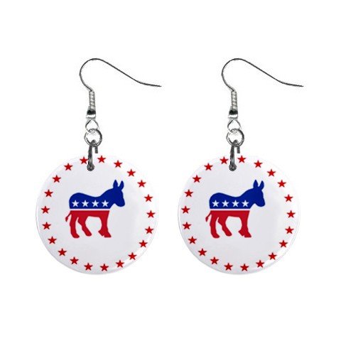 Democrat Donkey #2 Dangle Earrings Jewelry 1 inch Buttons 12323131