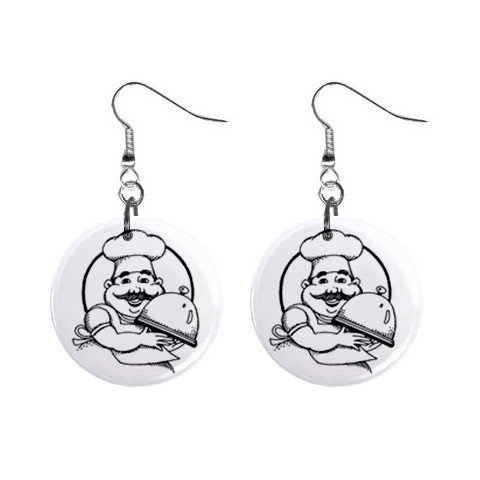 Chef Dangle Earrings Jewelry 1 inch Buttons 12323143