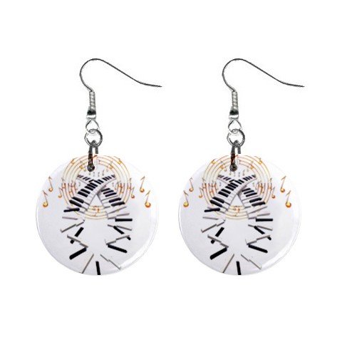 Piano Music Dangle Earrings Jewelry 1 inch Buttons 12479611