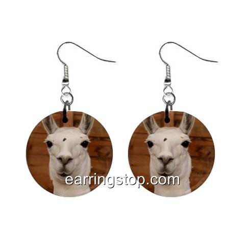 Llama Dangle Earrings Jewelry 1 inch Buttons 12345309