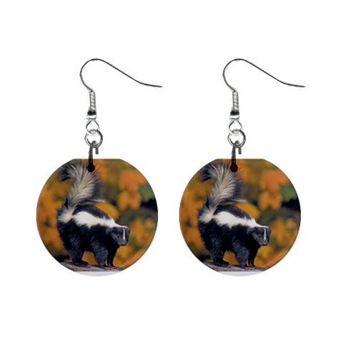 Skunk Dangle Earrings Jewelry 1 inch Buttons 12479785