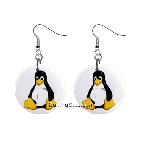 Cartoon Penguin Dangle Earrings Jewelry 1 inch Buttons 12418565