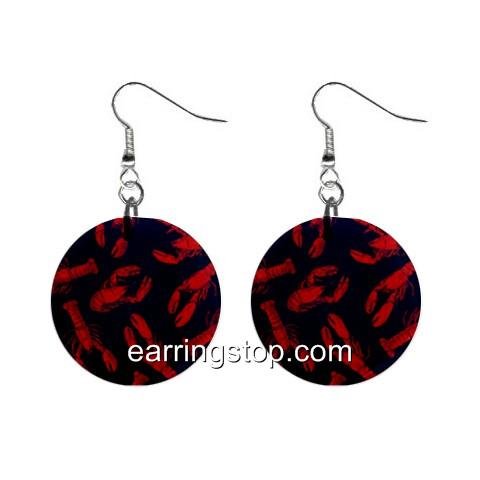 Lobster Dangle Earrings Jewelry 1 inch Buttons 12398805
