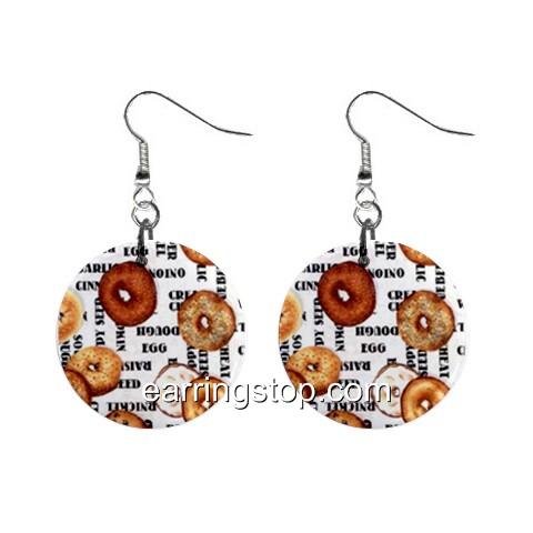 Bagels Dangle Earrings Jewelry 1 inch Buttons 12345204
