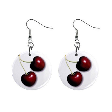 Cherries Dangle Earrings Jewelry 1 inch Buttons 12310640