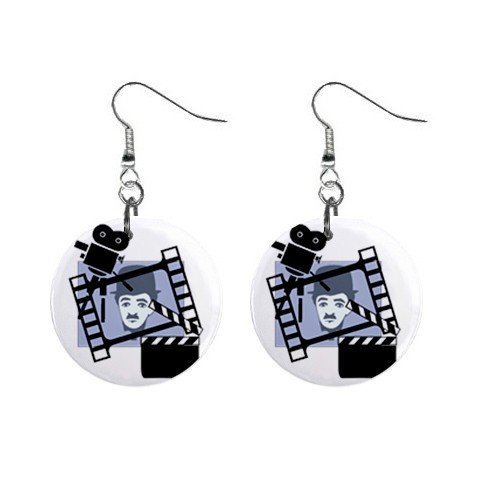 Charlie Chaplin Dangle Earrings Jewelry 1 inch Buttons 12310637