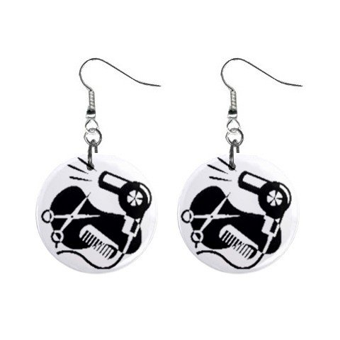 Beauty Salon Hair Care Dangle Earrings Jewelry 1 inch Buttons 12479710