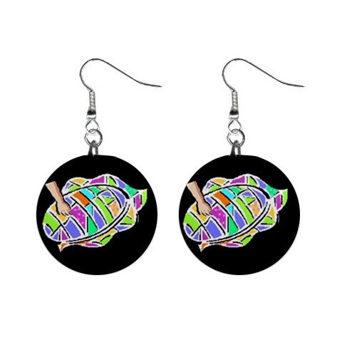 Quilt Quilting Quilter #1 Dangle Earrings Jewelry 1 inch Buttons 12619822