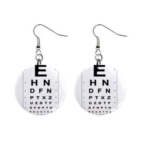Eye Chart Dangle Earrings Jewelry 1 inch Buttons 12628328
