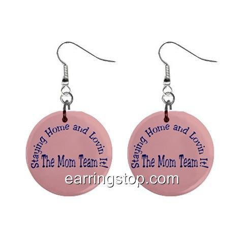 Mom Team Melaleuca Dangle Earrings Jewelry 1 inch Buttons 12317011