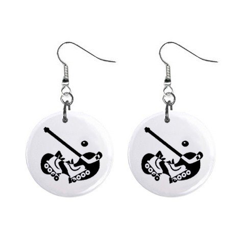 Roller Hockey Dangle Earrings Jewelry 1 inch Buttons 12619840