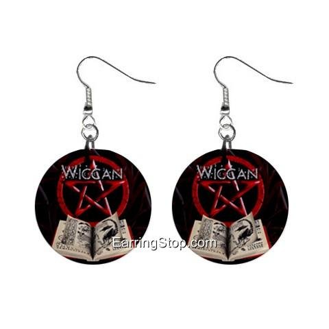 Wiccan Dangle Earrings Jewelry 1 inch Buttons 12409544