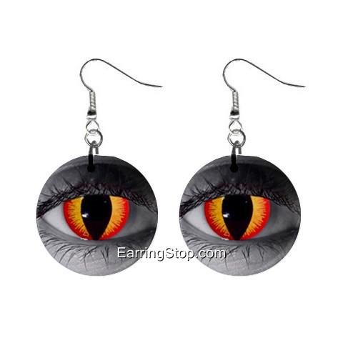 Gothic Fire In Your Eyes Dangle Earrings Jewelry 1 inch Buttons 12409462