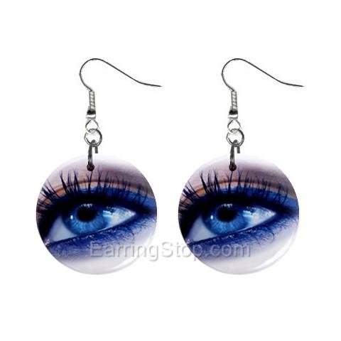 Blue Eyes Dangle Earrings Jewelry 1 inch Buttons 12479707