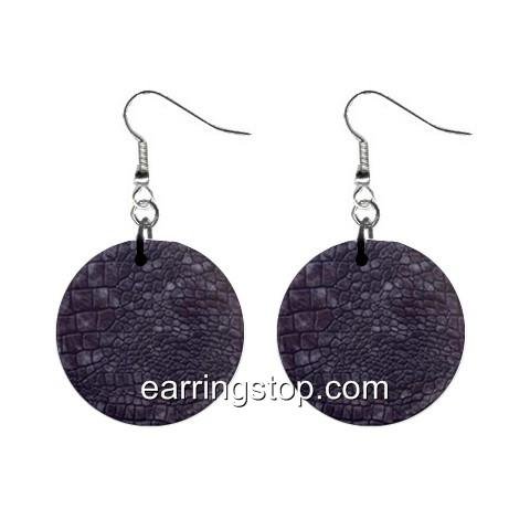 Crocodile Skin Dangle Earrings Jewelry 1 inch Buttons 12345301