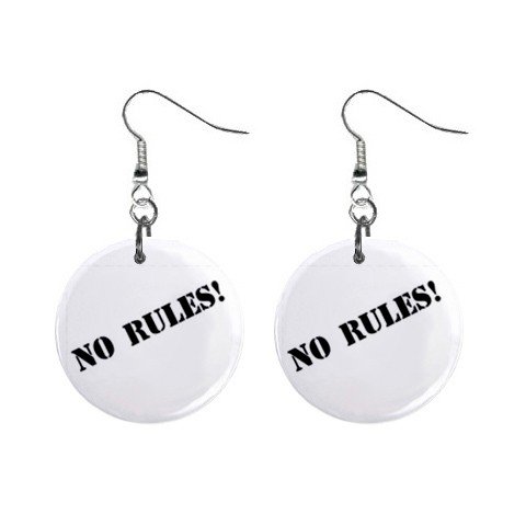 No Rules! Dangle Earrings Jewelry 1 inch Buttons 12628395