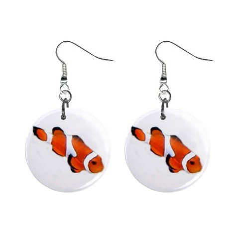Fish #2 Dangle Earrings Jewelry 1 inch Buttons 12479751