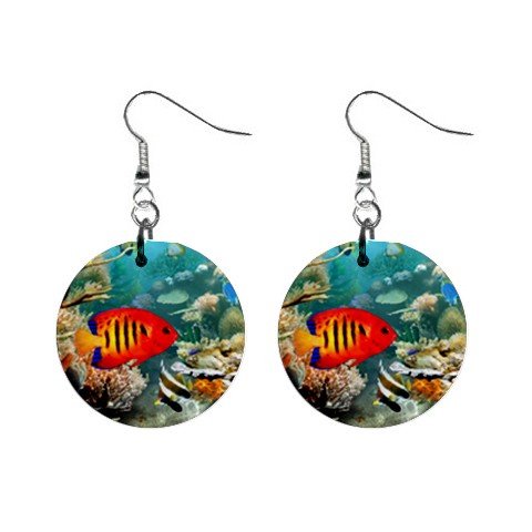 Topical Fish Dangle Earrings Jewelry 1 inch Buttons 12479797