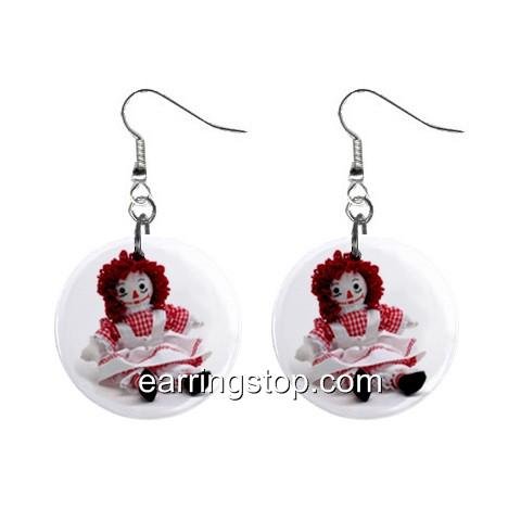 Raggedy Ann Dangle Earrings Jewelry 1 inch Buttons 12329469
