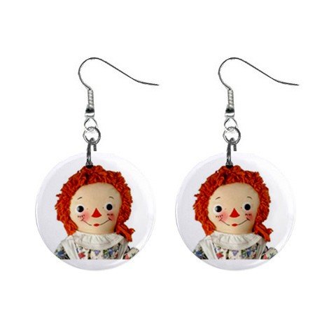 Raggedy Ann #2 Dangle Earrings Jewelry 1 inch Buttons 12479782