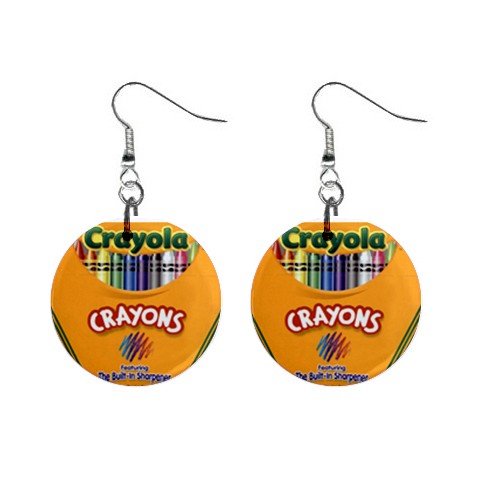 Crayola Crayons #1 Dangle Earrings Jewelry 1 inch Buttons 12479725